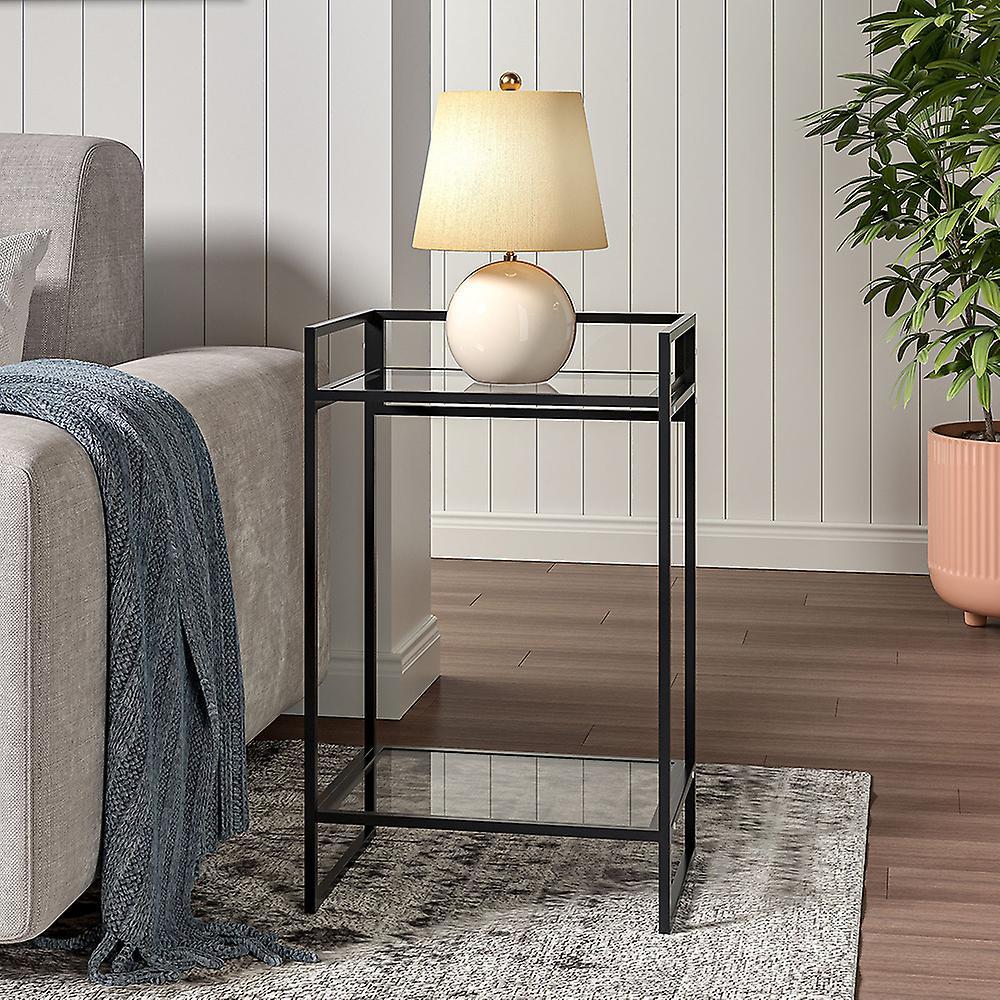 Living And Home Rectangle Tempered Glass Side Table