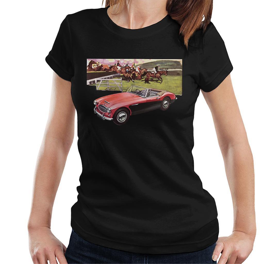 Austin Healey Sports Horses Jump British Motor Heritage Women's T-Shirt Black Large