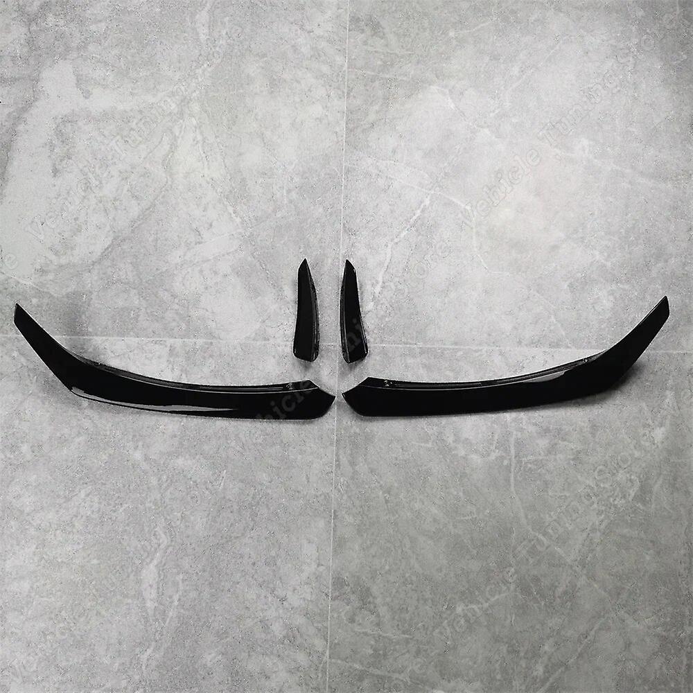 Bicaco For Mercedes Benz Cla C117 X117 Cla200 220 250 Cla45 Amg 2015-2018 Black Front Bumper Lip Spoiler Splitters Canards Vents 4pcs Set Gloss Black