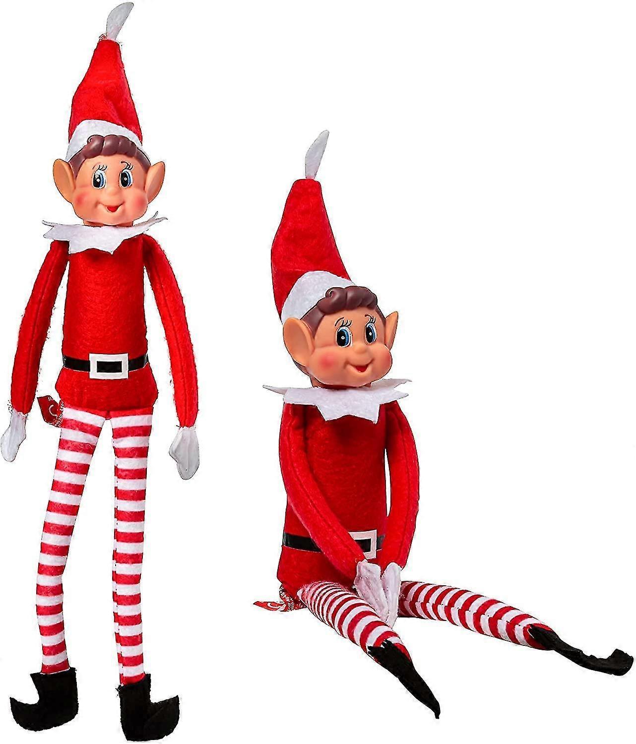 Seenlin 1 x Misbehaving Elf with Velcro in Hand - Leggy Elf Soft Plush - Christmas Novelty Toy - Elf with Hat