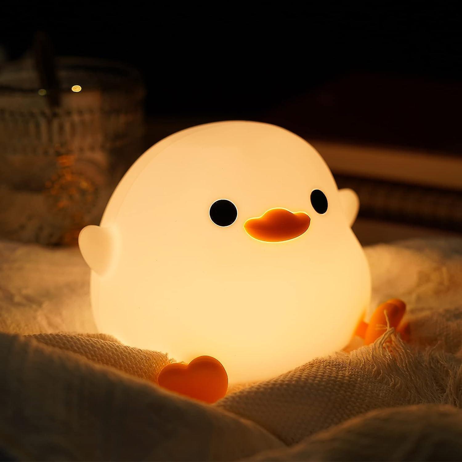 Heytea Dodo Duck Night Light, Cute Duck Lamp, Silicone Dimmable Nursery Nightlight, Rechargeable Led Bedside Lamp With 20 Minutes Timer & Tap Contr...