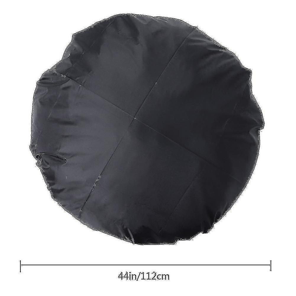 Qzsc Waterproof Bbq Grill Cover - 112cm Round, Outdoor, Black, Dust Cover For Patio Fire Pit