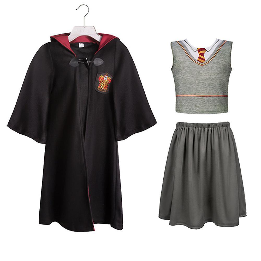 Shinestar Kids Teens Boys Girls Harry Potter Hermione Granger Gryffindor Cosplay Costume Uniform Roleplay Performance Outfits Set Girl 8-10Y