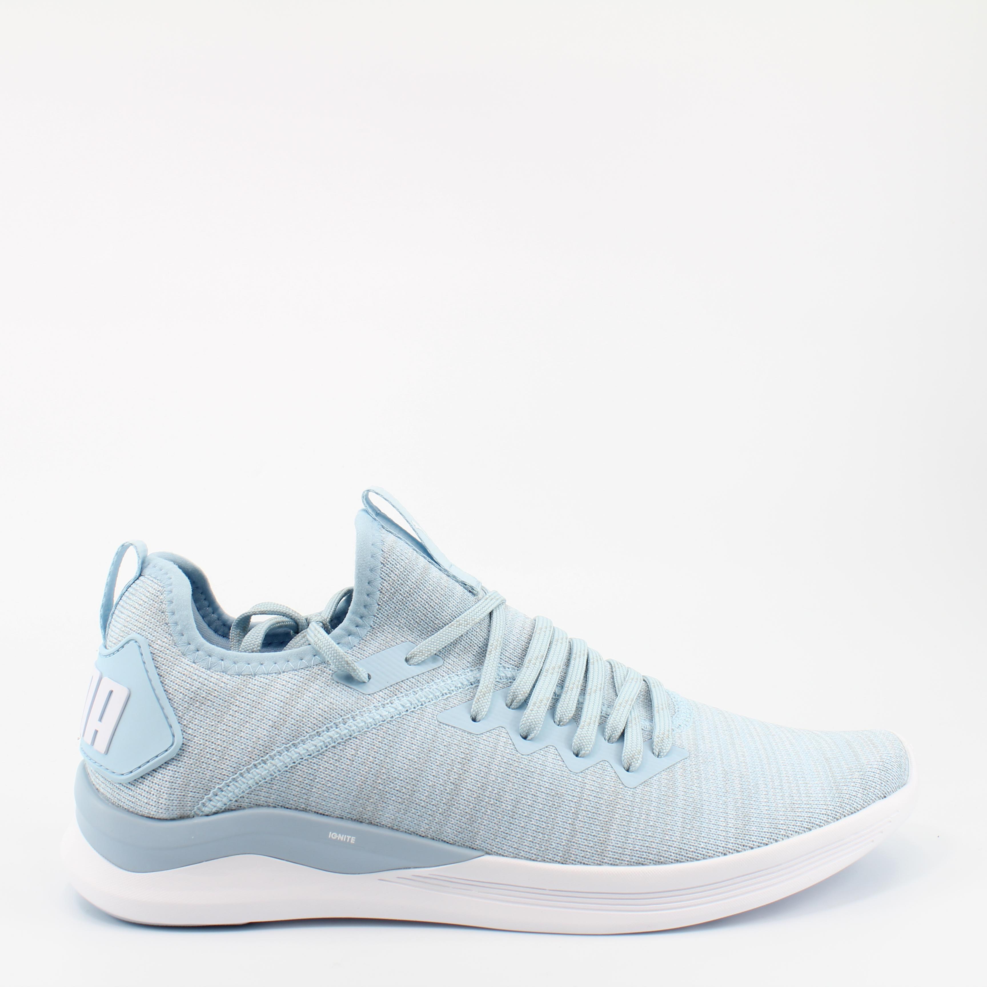 Puma Ignite Flash EvoKnit Light Blue Textile Womens Lace Up Trainers 190511 09 UK 6.5 US 9 EU 40 CM 25.5