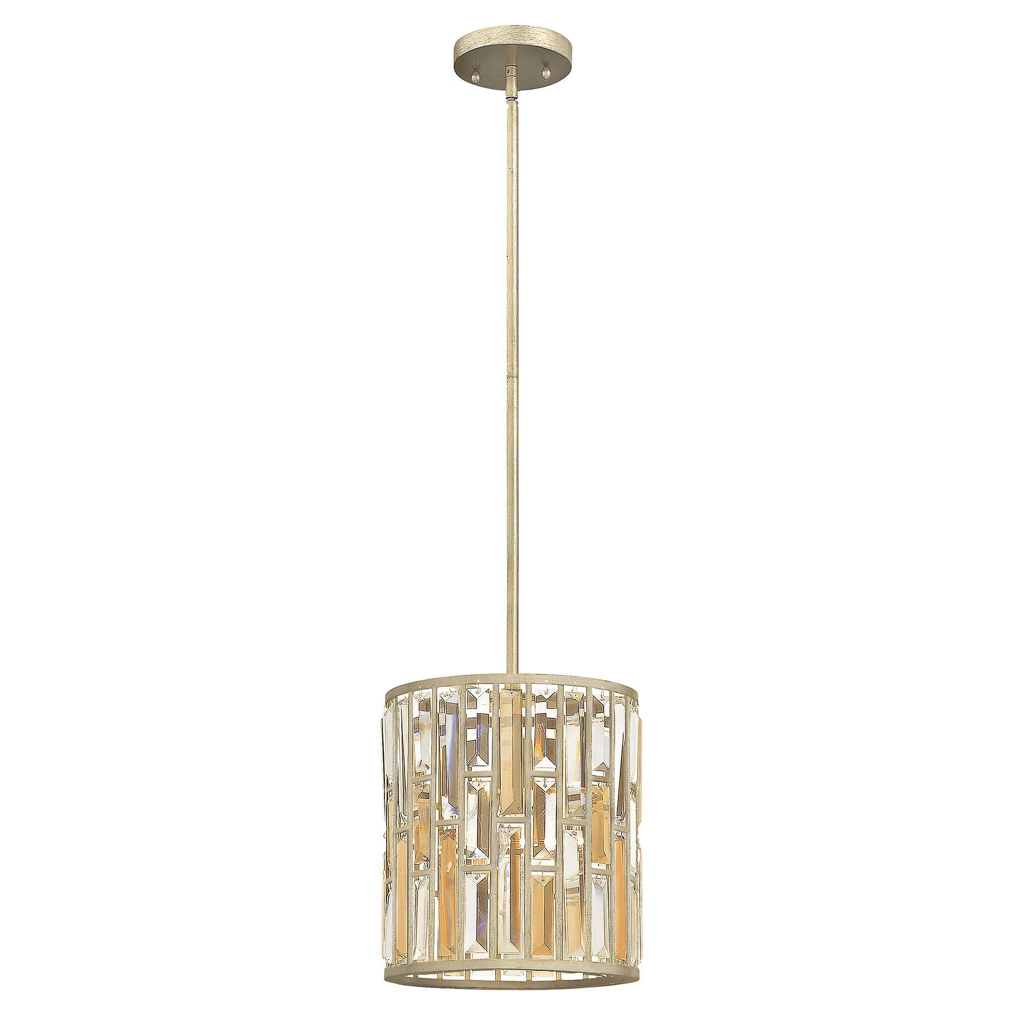 Gemma 1 Light Ceiling Mini Pendant Silver Leaf E27