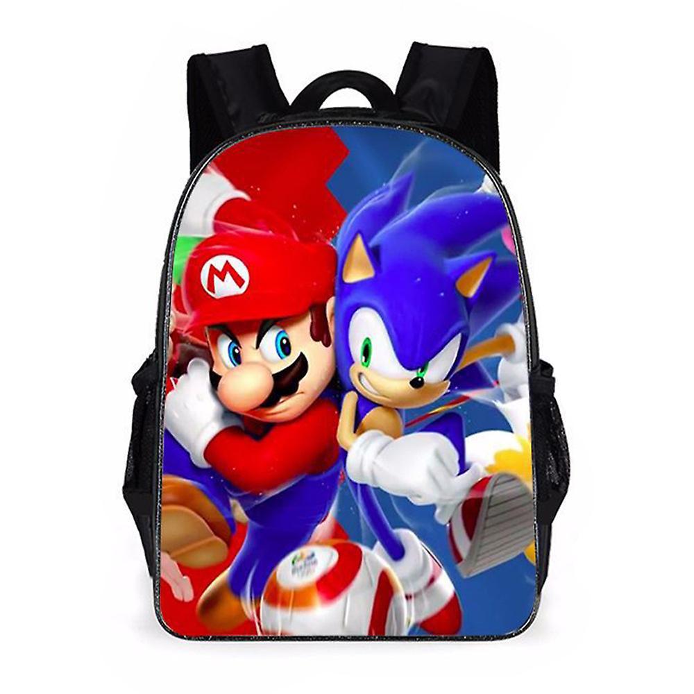 Bestdaily Kids Super Mario 3d Printing Backpack Funny Elementary Student School Bag Bookbags For Boys Girls F