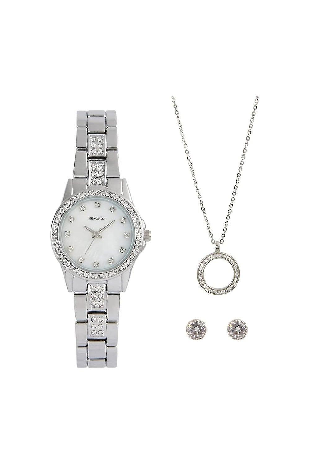 Adults Sekonda Watch, Necklace And Earring Gift Set 2841G