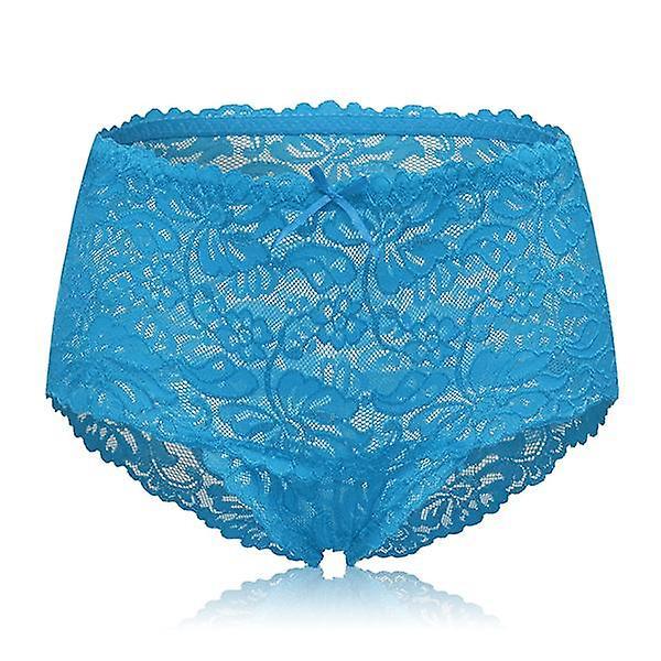 GreenZech High waist hollow lace panties Light blue 8