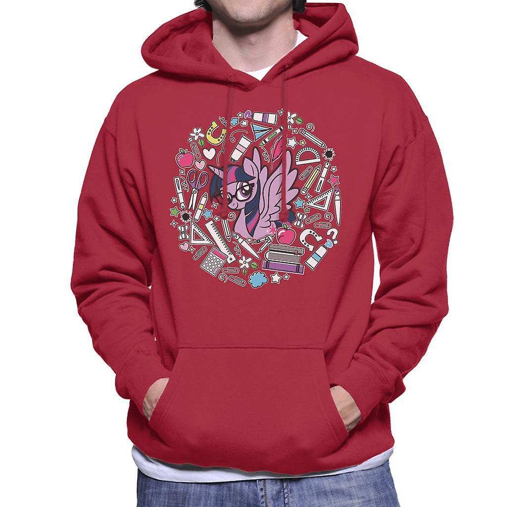 My Little Pony Twilight Sparkle Ready For School Men's Hooded Sweatshirt Cherry Red Large