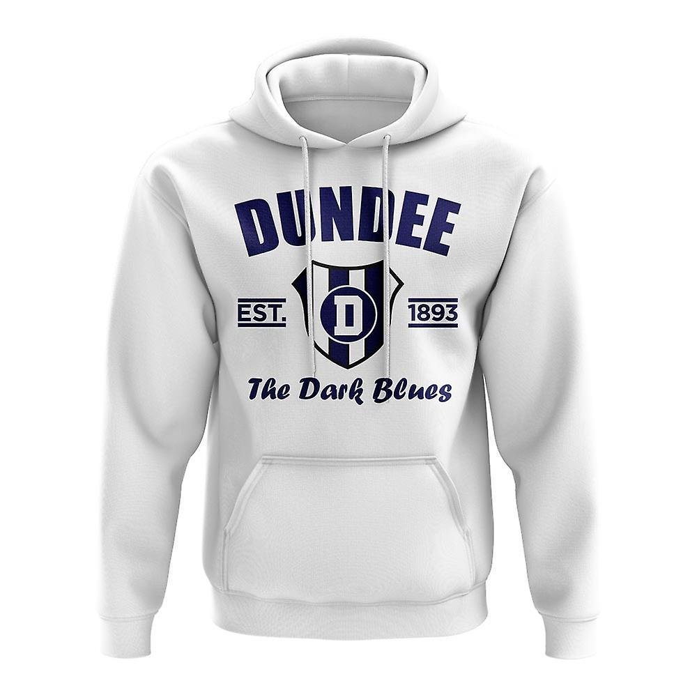 UKSoccerShop Dundee Established Football Hoody (White) Womens XL (Size 16 - 40 inch Chest)