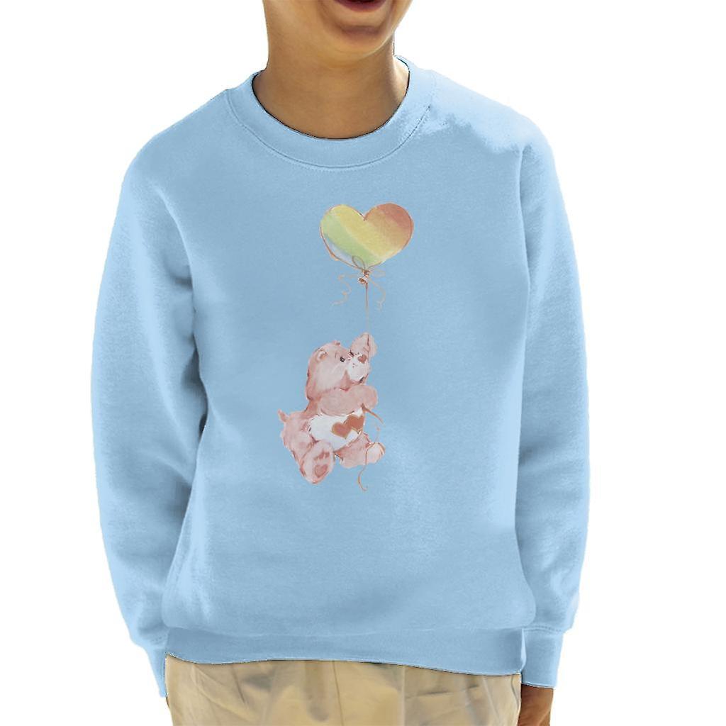 Care Bears Love A Lot Bear Rainbow Balloon Kid's Sweatshirt Sky Blue X-Large (12-13 yrs)