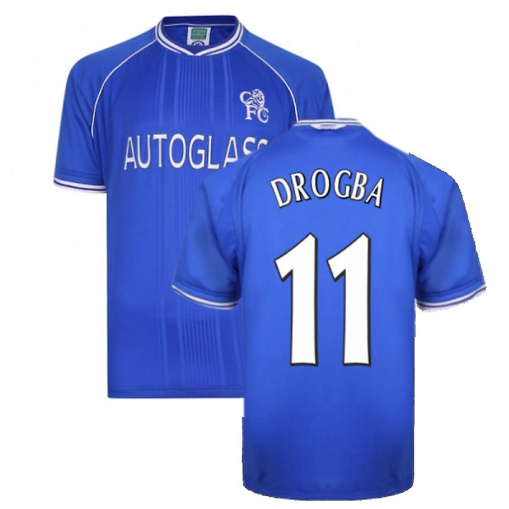 Score Draw 2000-2001 Chelsea Home Shirt (DROGBA 11) Blue XL Adults