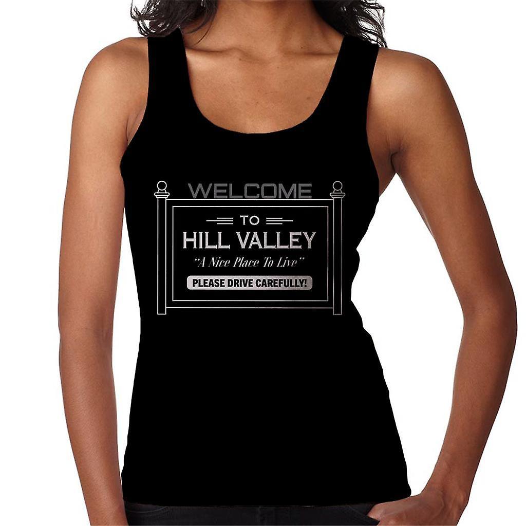 Back to the Future Welcome To Hill Valley Women's Vest Black Large