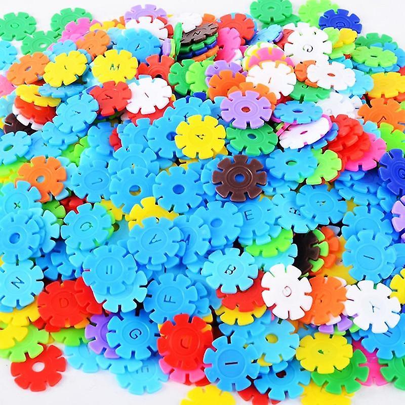 Slowmoose Plastic Snowflake Interconnecting Blocks Building - 3d Puzzle Kindergarten  Toy 500PCS