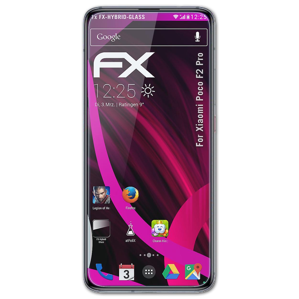 atFoliX armored film compatible with Xiaomi Poco F2 Pro glass foil 9H protective armor 03 FX HYBRID GLASS