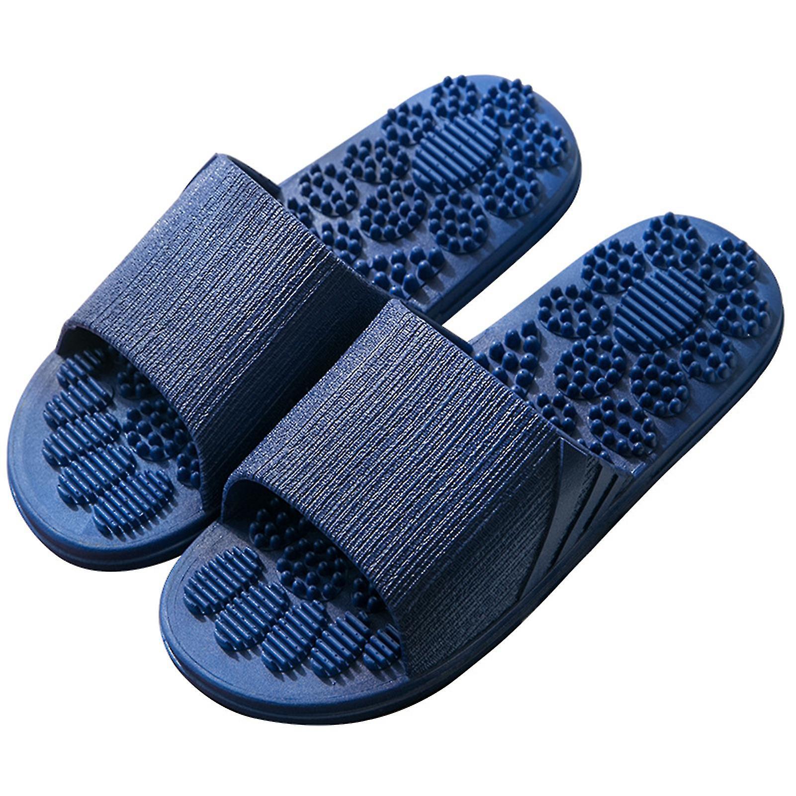 Cloud Xiang Luxury Massage Slippers Acupressure Foot Massager With Acupoint Beads Foot Stress Relief Sandals For Dark Blue 44-45