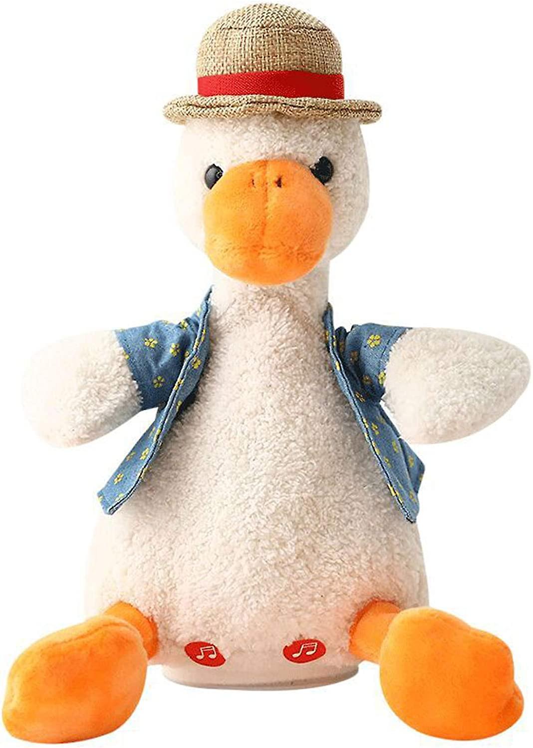 Ubiuo Talking Duck Plush Toys,repeat What You Say Funny Stuffed Toys,plush Doll Gifts For Kids Babies Early Learning Toy (yellow White) yellow/white