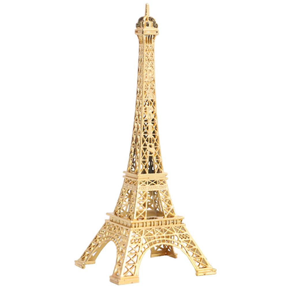 Tinksky Vintage Eiffel Tower Model Iron Eiffel Tower Decoration Home Desktop Ornament Golden 18X7X7CM