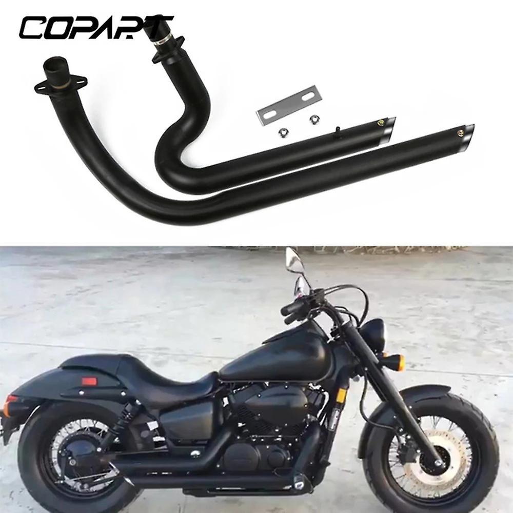 Boussder For Honda Shadow Vt750 Vt400 Spirit 750 Phantom 750 Aero 750 Vt750c Vt750 C2 Vt750c2b Vt750dc Exhaust Pipe Kit Silencer Mufflers Black