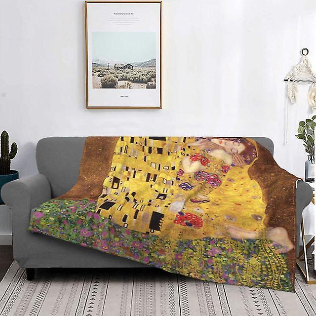 Gustav Klimt Throw Blanket Blankets Anime Bed Sheets Bedspread On The Bed Warm Blanket Bedspread On The Sofa Queen King Szie 3 264x228cm-US-King