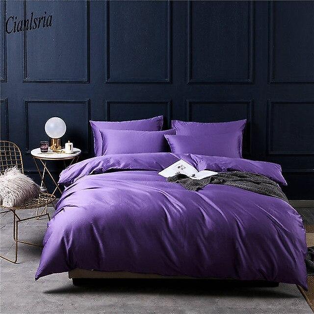 Slowmoose Solid Color Pure Cotton Plain Dyed Bedding Sets 200x230cm(4PCS) / Set