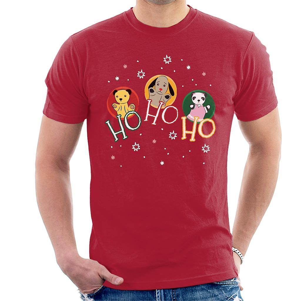 Sooty Christmas Ho Ho Ho Men's T-Shirt Cherry Red Medium