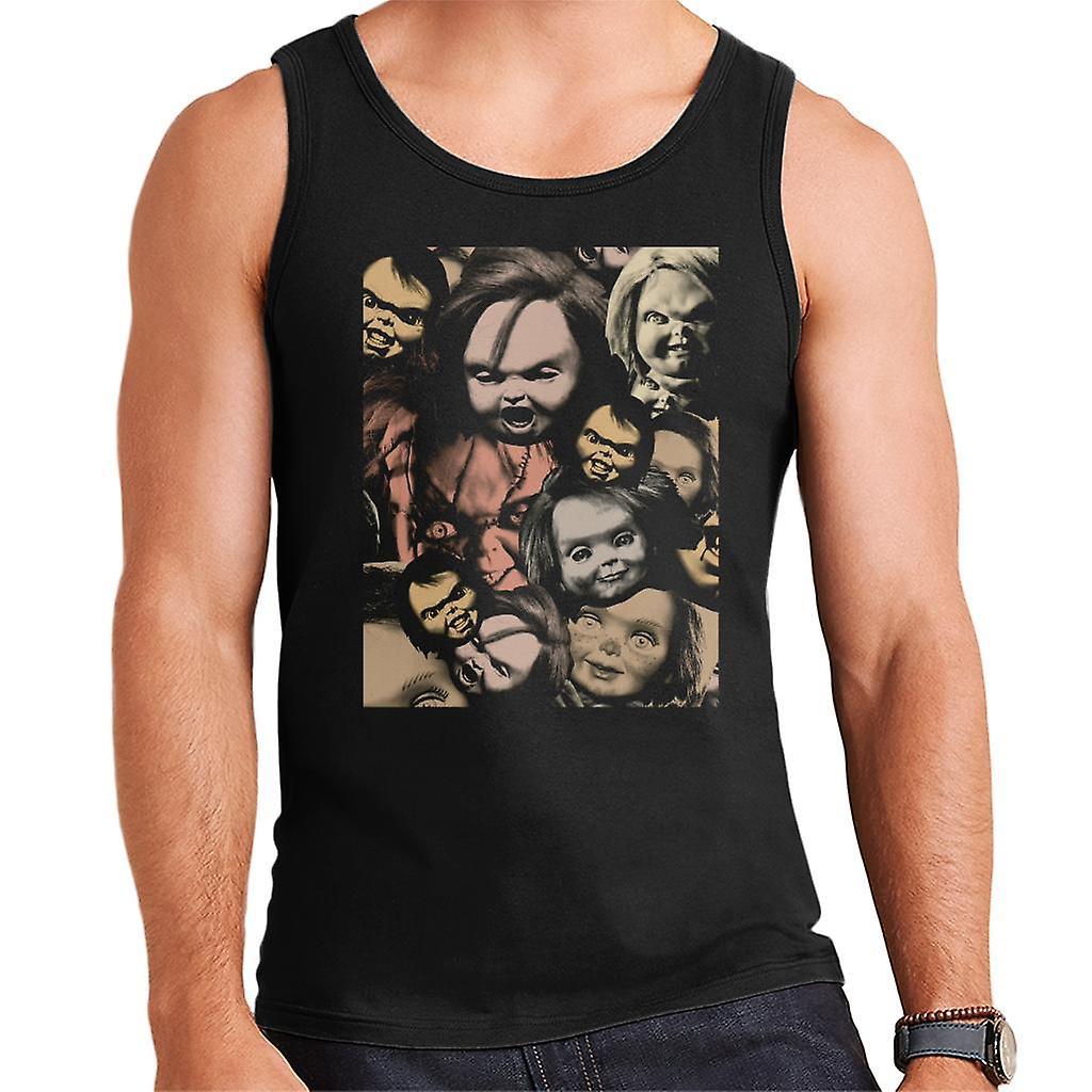 Chucky Scary Face Montage Men's Vest Black Small