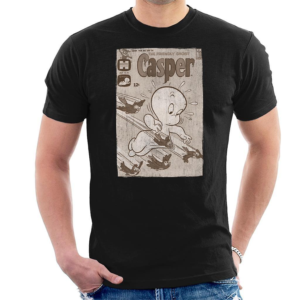 Casper The Friendly Ghost Birds Flying Men's T-Shirt Black Large