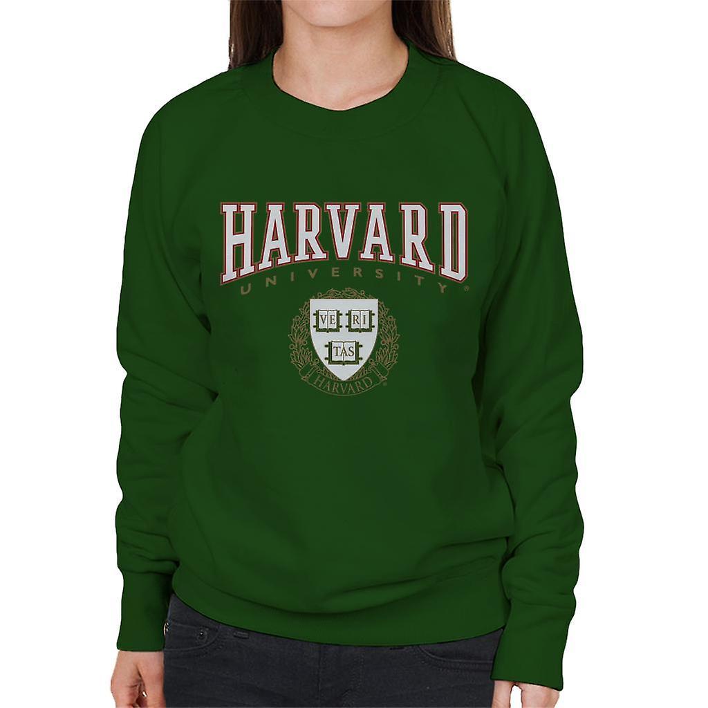 Harvard University Classic Crest Women's Sweatshirt Bottle Green Medium