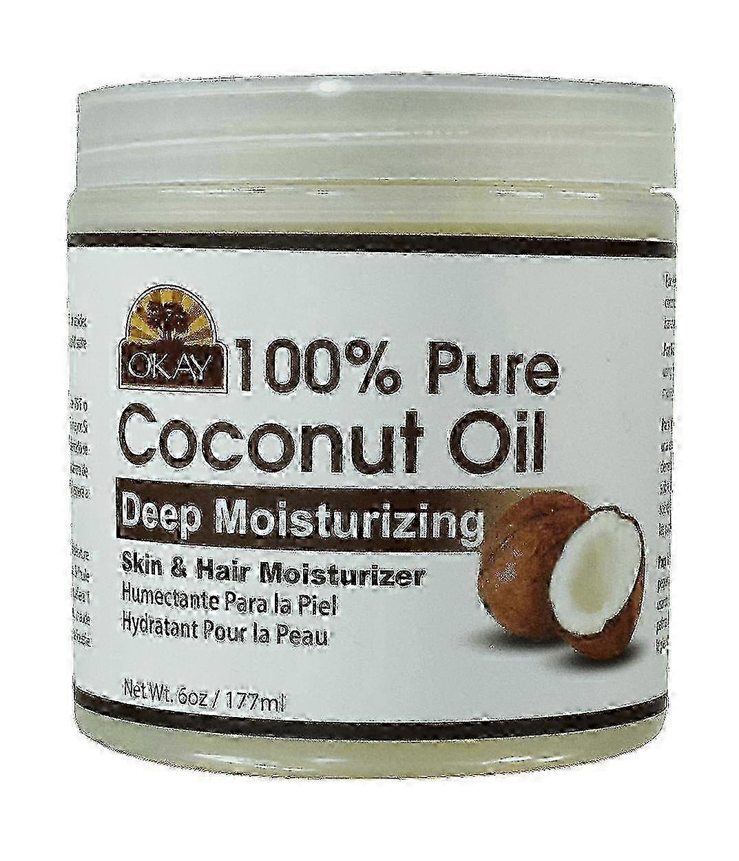 Okay Coconut Oil For Hair And Skin In Jar, 6 Oz