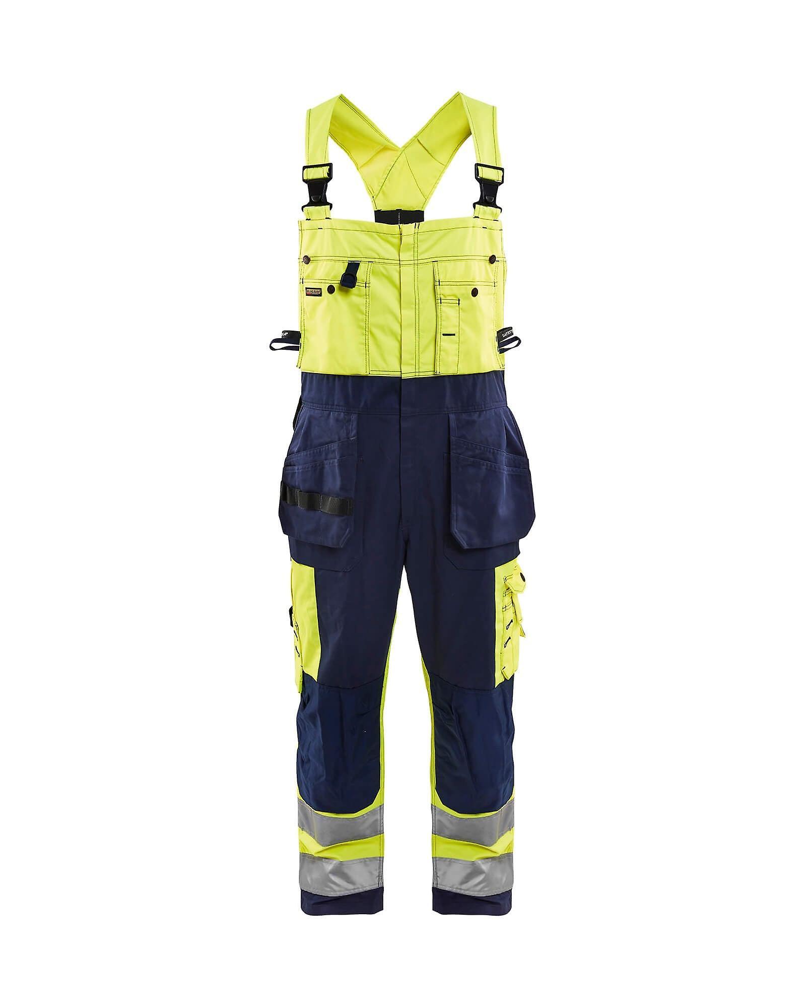 Blaklader 2603 hi-vis bib overalls - mens (26031860) Yellow/navy blue 36r