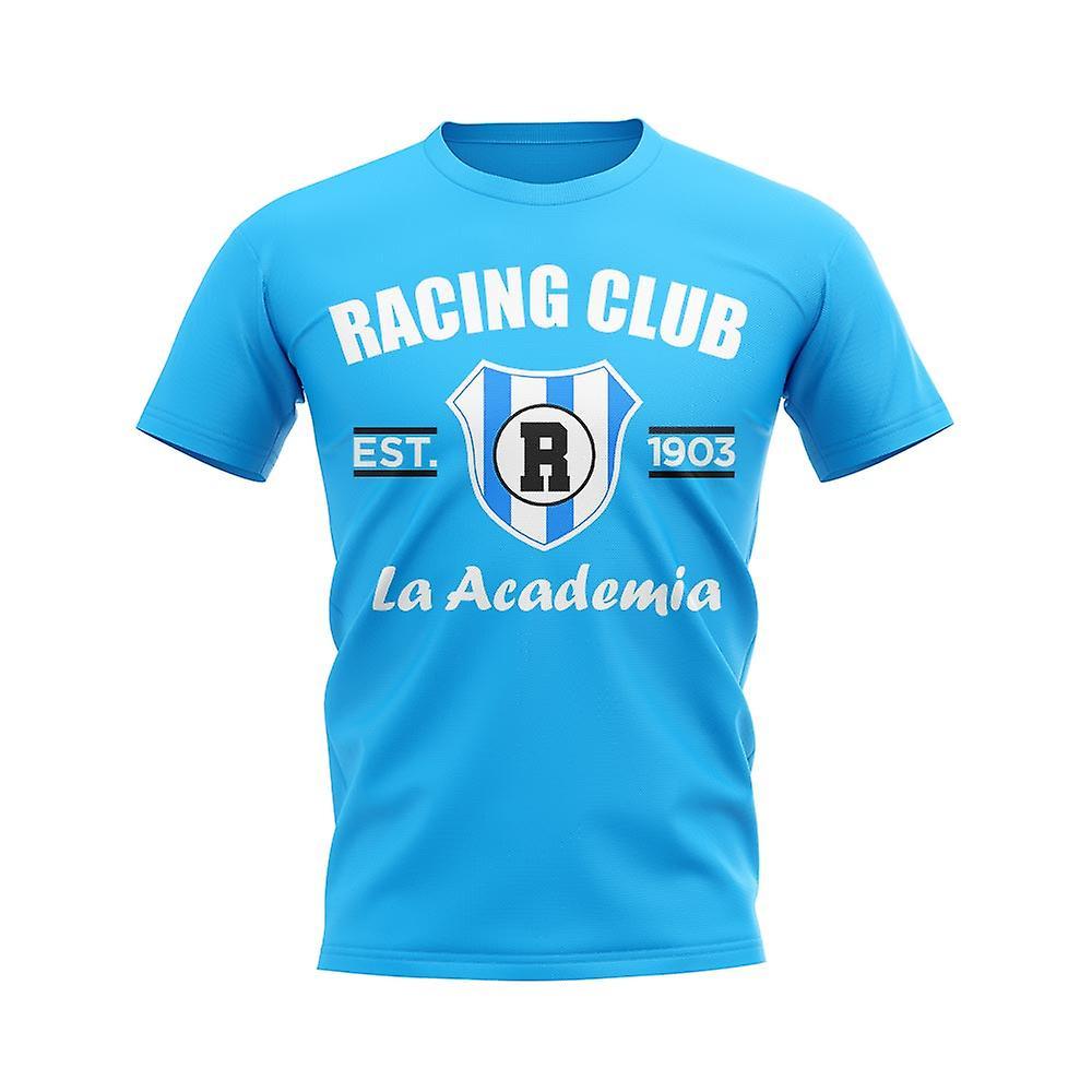 UKSoccerShop Racing Club Established Football T-Shirt (Sky) Womens XXL (Size 18 - 40 inch Chest)