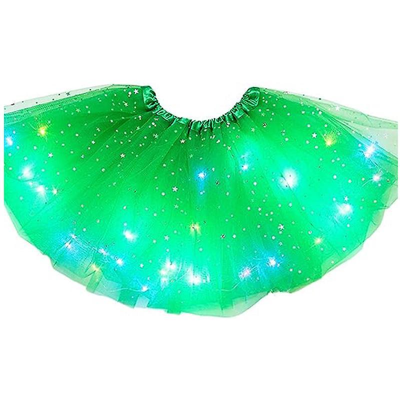 Jielin Girl's Tutu Skirt With Led Light Layered Ballet Tutu Skirts GREEN