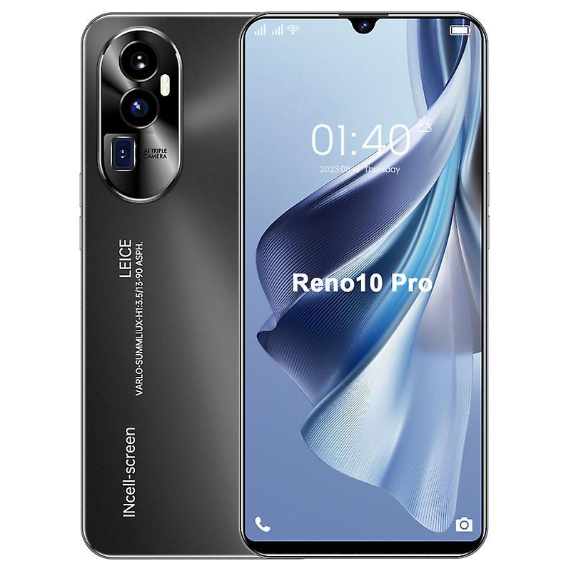 Hiborth Reno10 Pro 5G Smartphone 6.8-inch Full Screen Face Recognition 50MP for Android 13.0 Smart Mobile Phone Black EU Plug,16+1TB