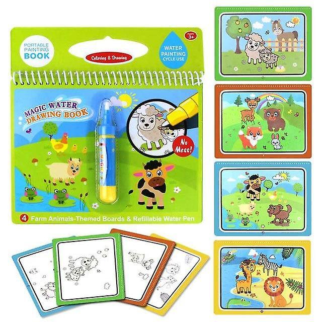 Slowmoose Magic Water Drawing Board, Coloring Book Cartoon Animal