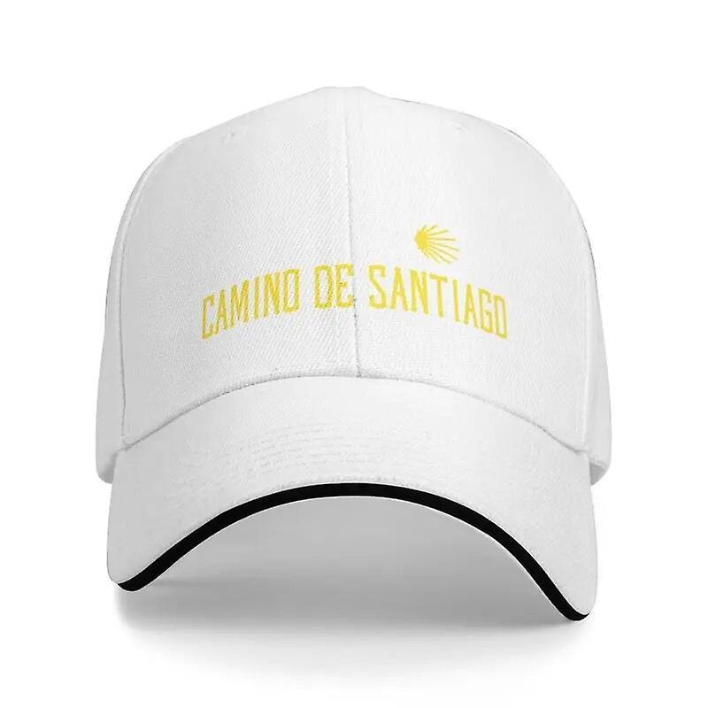 Cciyu Fashion Camino De Santiago Scallop Shell Baseball Cap for Men Women Custom Adjustable Unisex Explore Hike Dad Hat Outdoor WHITE