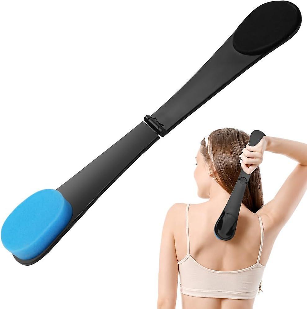 Lelinker Self Tanning Back Applicator, Reusable Application Tool, Folding Tanning Back Applicator with Comfortable Handle Blue