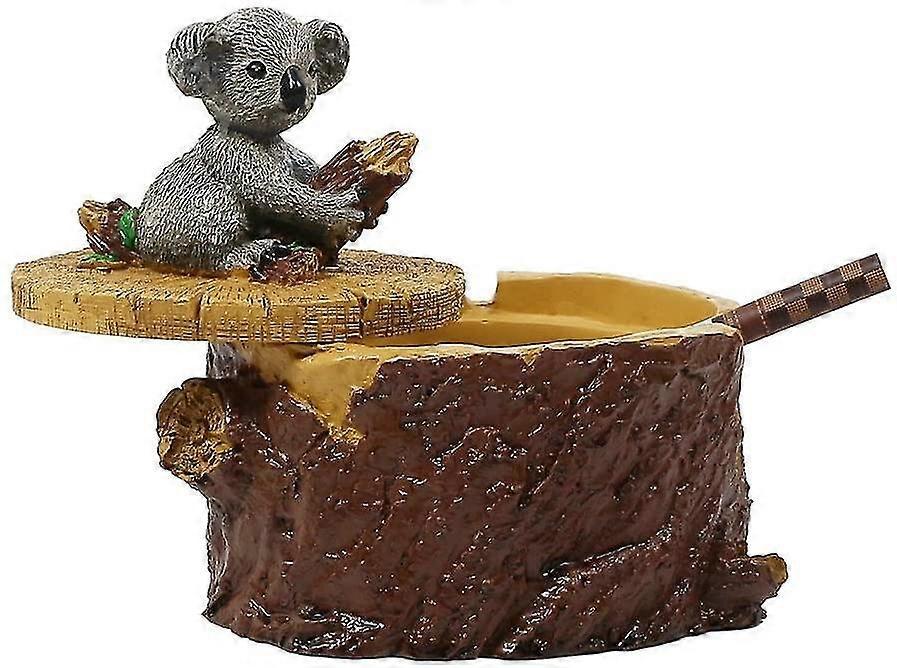 Lertenys Cigarette Ashtray With Lid Nice Resin Koala Ashtray For Indoors And Outdoors