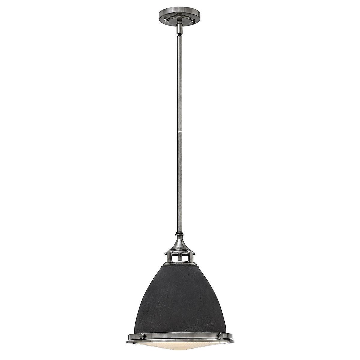 Amelia 1 Light Medium Dome Ceiling Pendant Aged Zinc E27