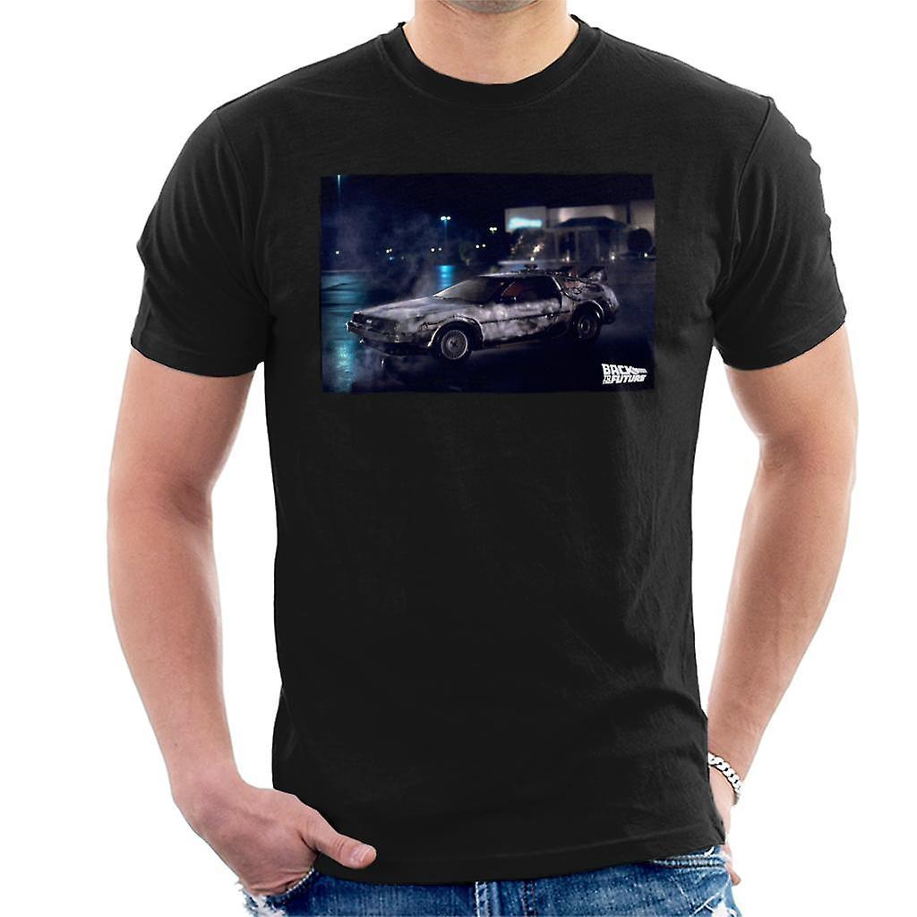 Back to the Future Delorean Cinematic Design Men's T-Shirt Black X-Large