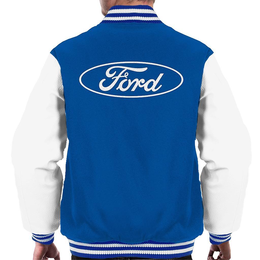 Ford Classic White Logo Men's Varsity Jacket Royal/White Medium