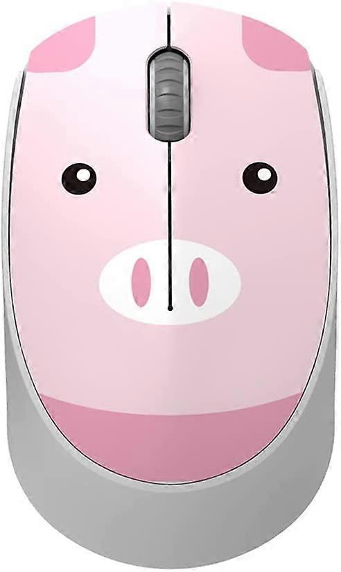 Linkrunning Cartoon Animal Shape Wireless Mouse - Optical Wireless Silent Click Mouse for Business, Travel, Office, Home, School, Gift, Pink pig