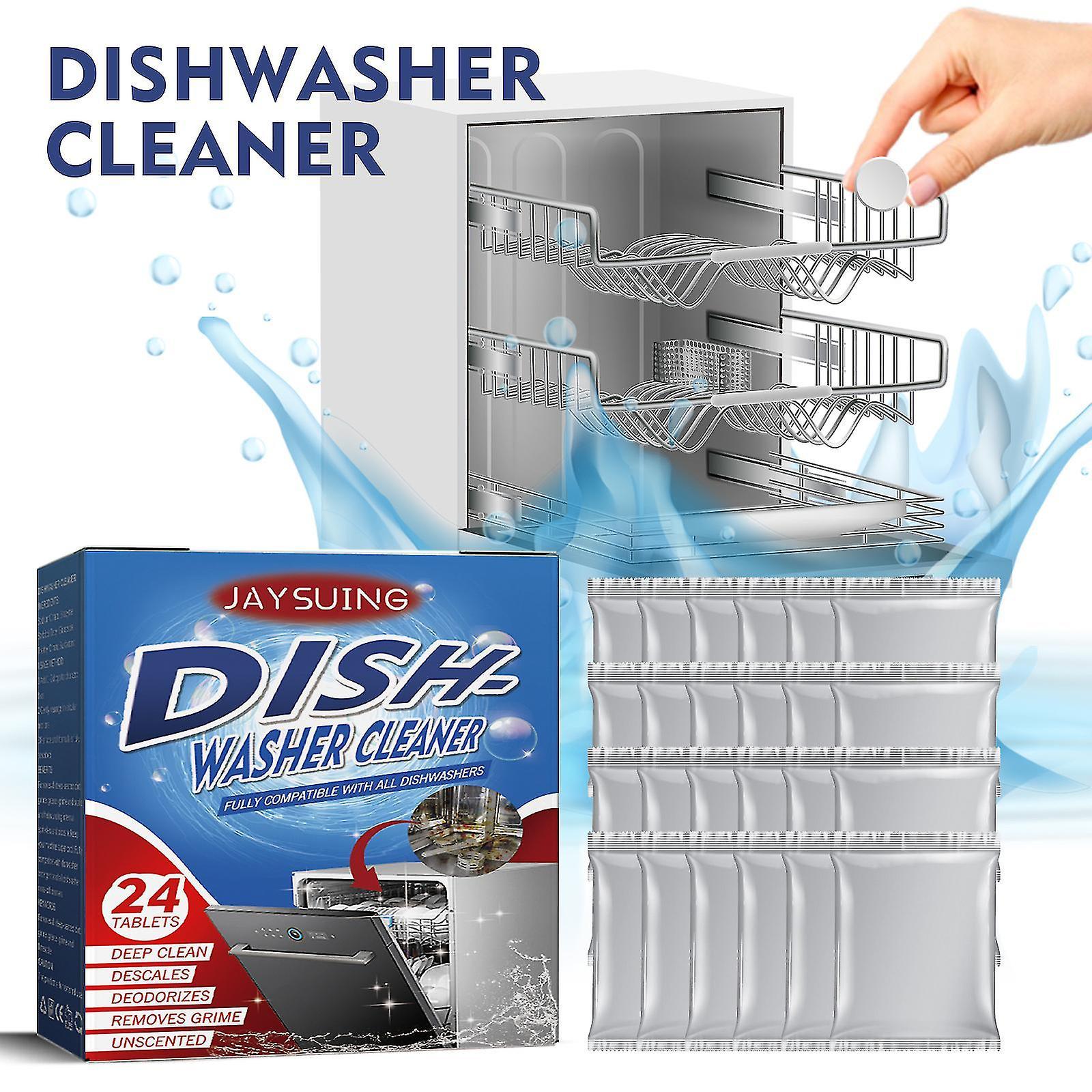 Tianzun Dishwasher Cleaner Deodorizer Descaler Tablets,24-pack Heavy Duty Deep Clean And Natural Limescale Remover To Clean Smelly Dish Washer Mach...