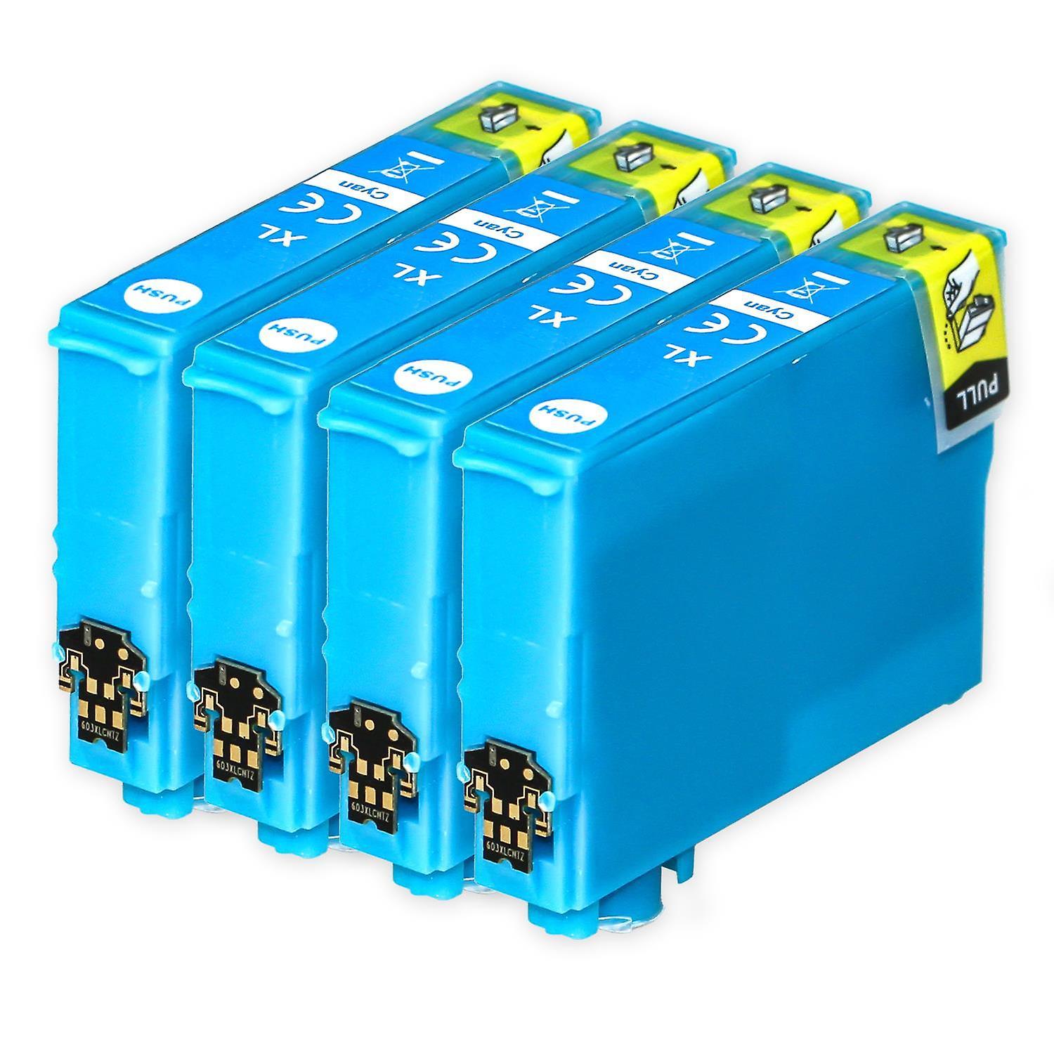 4 Cyan Ink Cartridges to replace Epson 603XLC Compatible/non-OEM from Go Inks