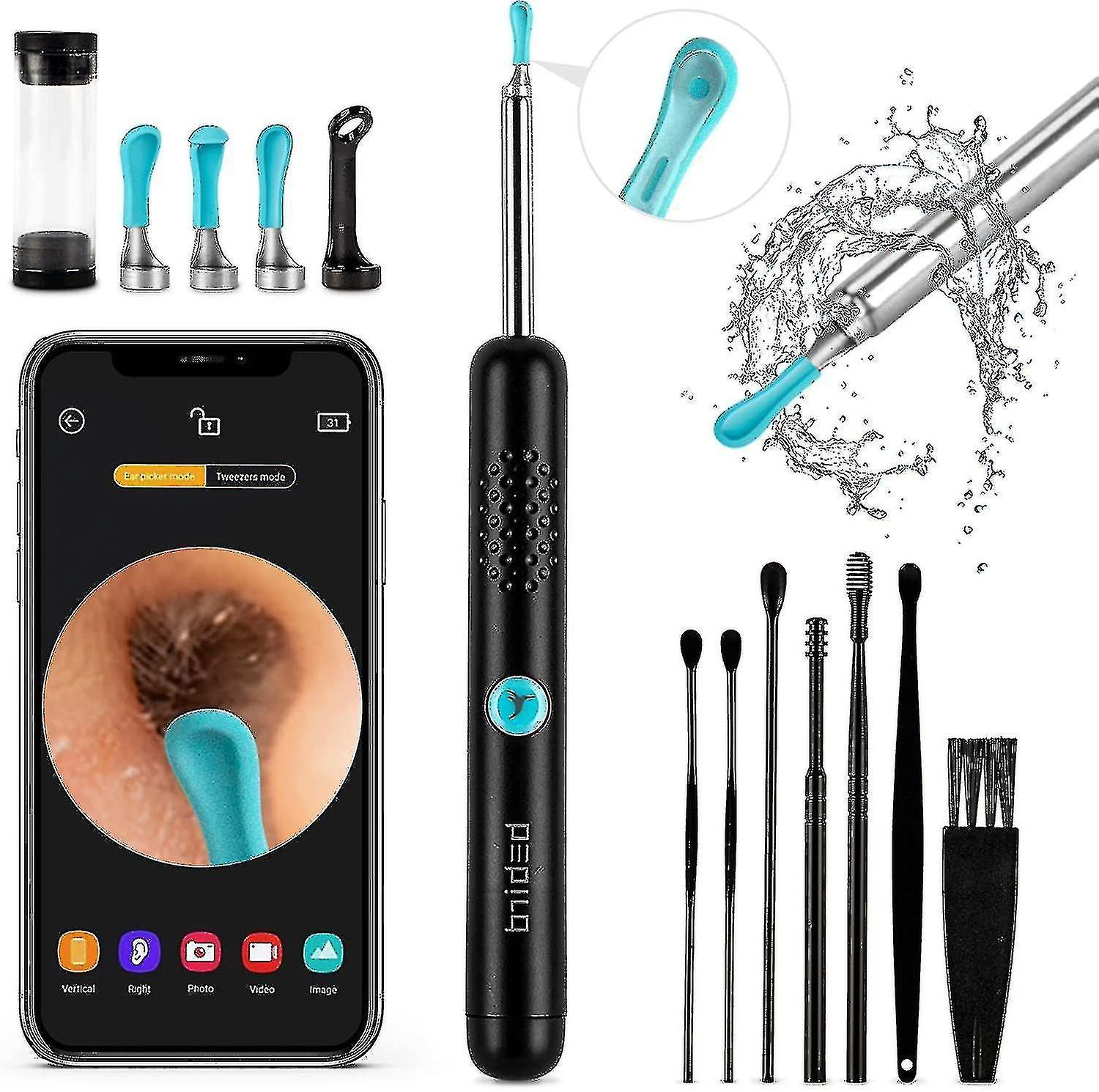 Joyy Ear Wax Removal Tool Camera - R1 Upgraded Anti-fall Off Eartips Ear Cleaner With Camera, Wireless Otoscope With 1080p Hd Waterproof Ear Camera...