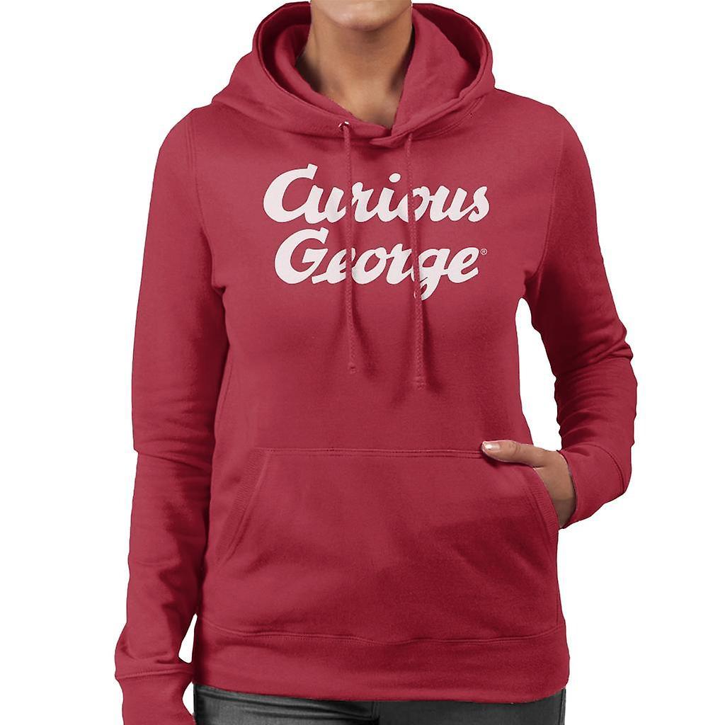 Curious George Big Logo Women's Hooded Sweatshirt Cherry Red Medium