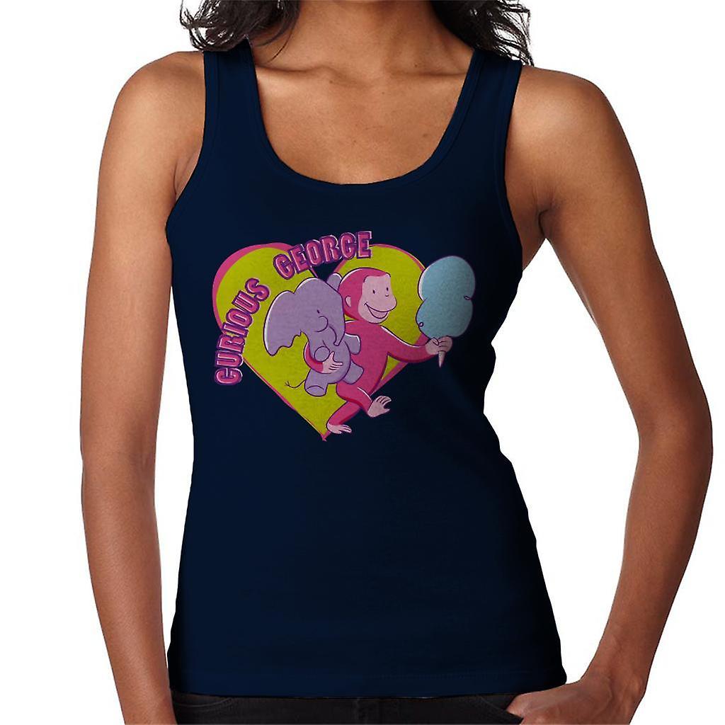 Curious George Carnival Heart Women's Vest Navy Blue XX-Large