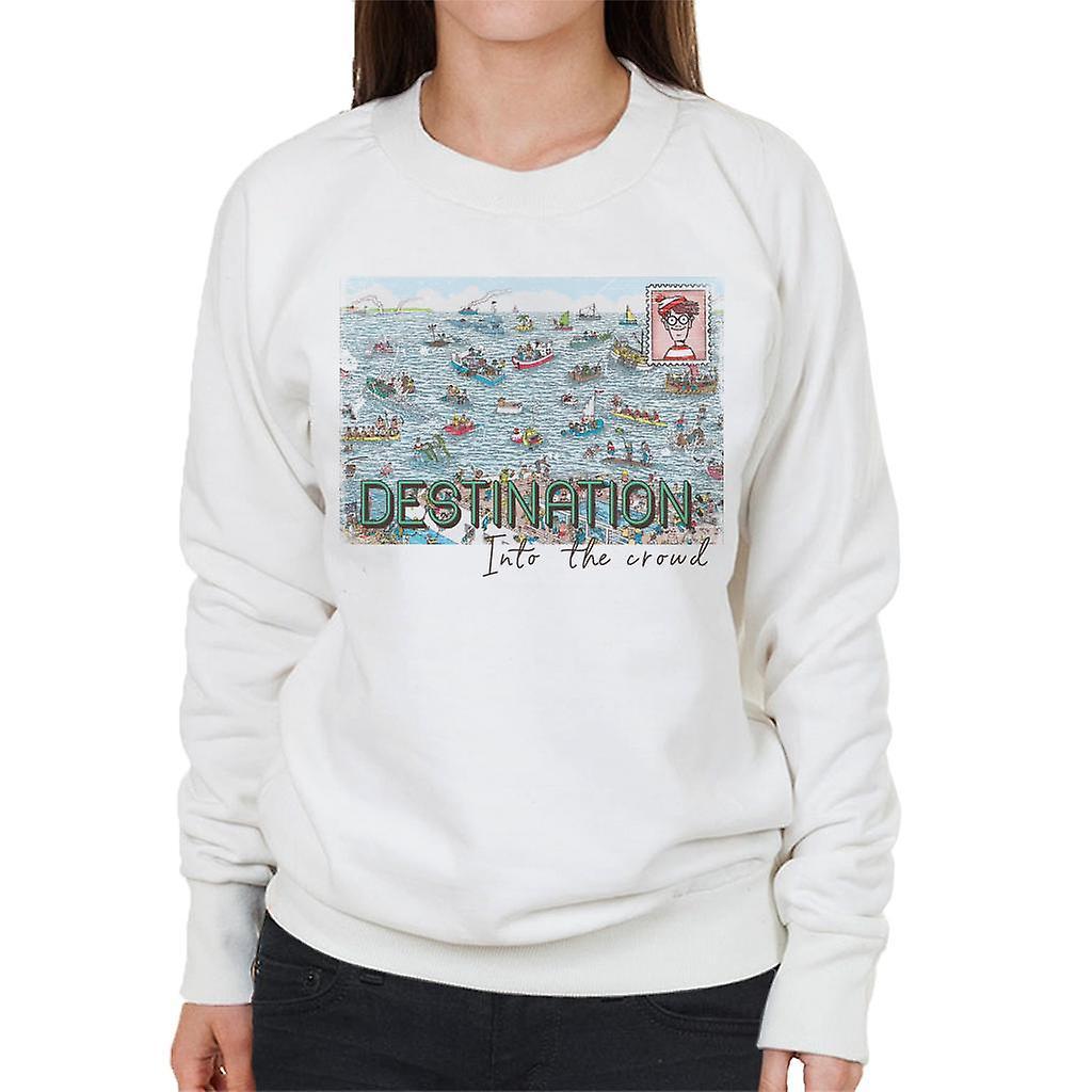 Wheres Wally Where's Wally Destination Into The Crowd Women's Sweatshirt White Large