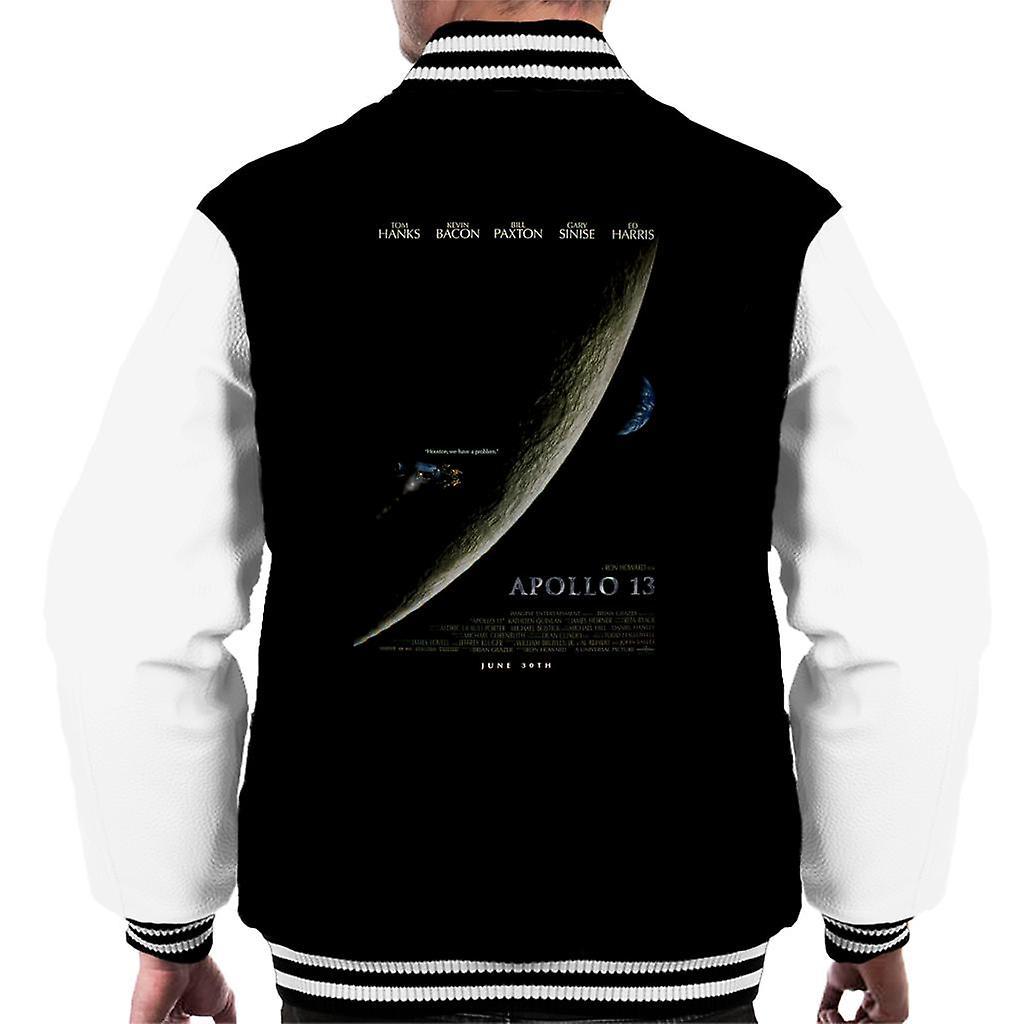 Apollo 13 Poster Design Men's Varsity Jacket Black/White XX-Large