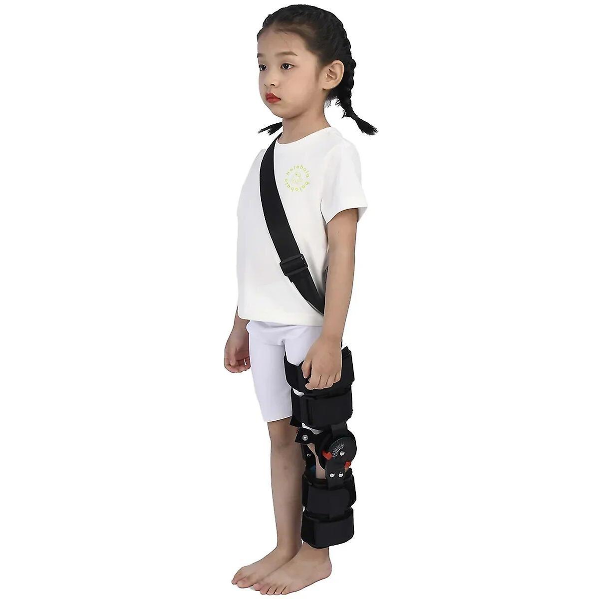 mickcara Children's Knee Fixation Adjustable Knee Brace Hinged Stabilizer Medical Recovery Supports Ligament Sport Injury Splint Double gasbag